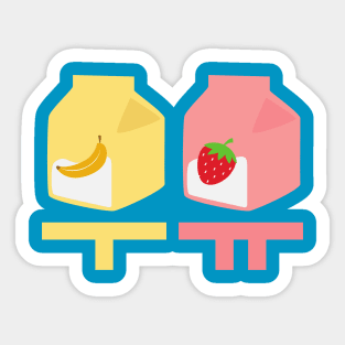Korean Banana Milk and Strawberry Milk with Hangul Sticker